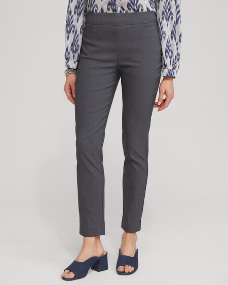 Smarty Pants women's cotton lycra ankle length pastel grey color formal  trouser